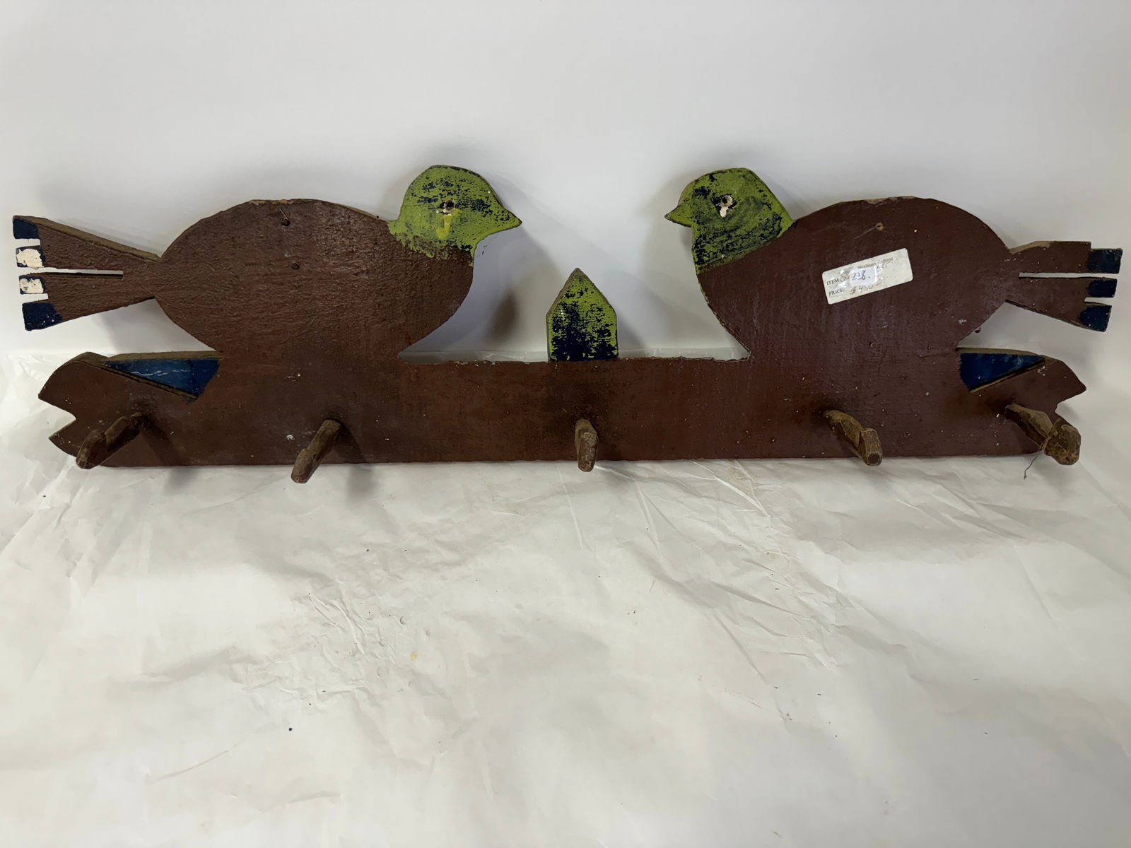 Folk Art Painted Bird Coat Rack (1 of 4)
