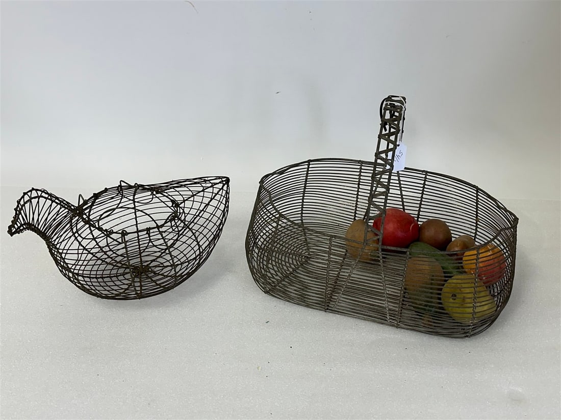 Two(2) Vintage Wire Egg Baskets (1 of 2)