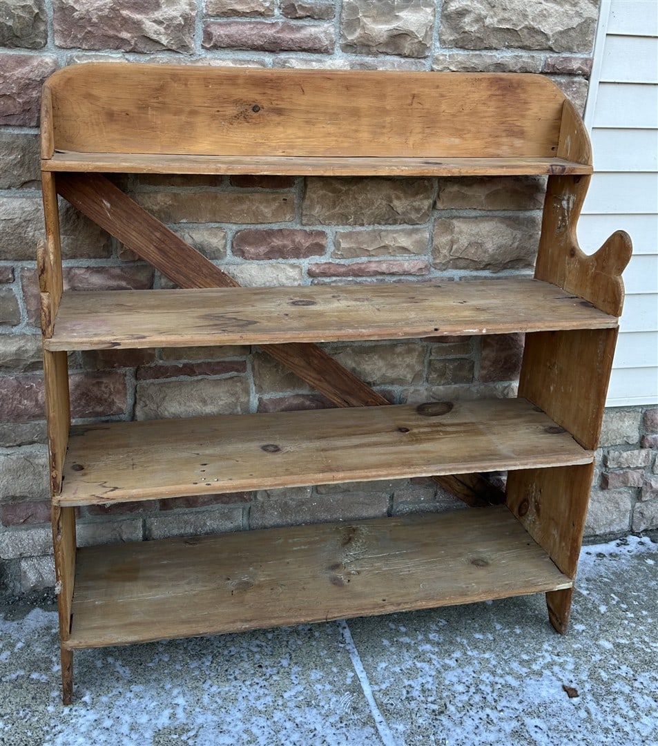 Early Country Pine Standing Shelf (1 of 4)