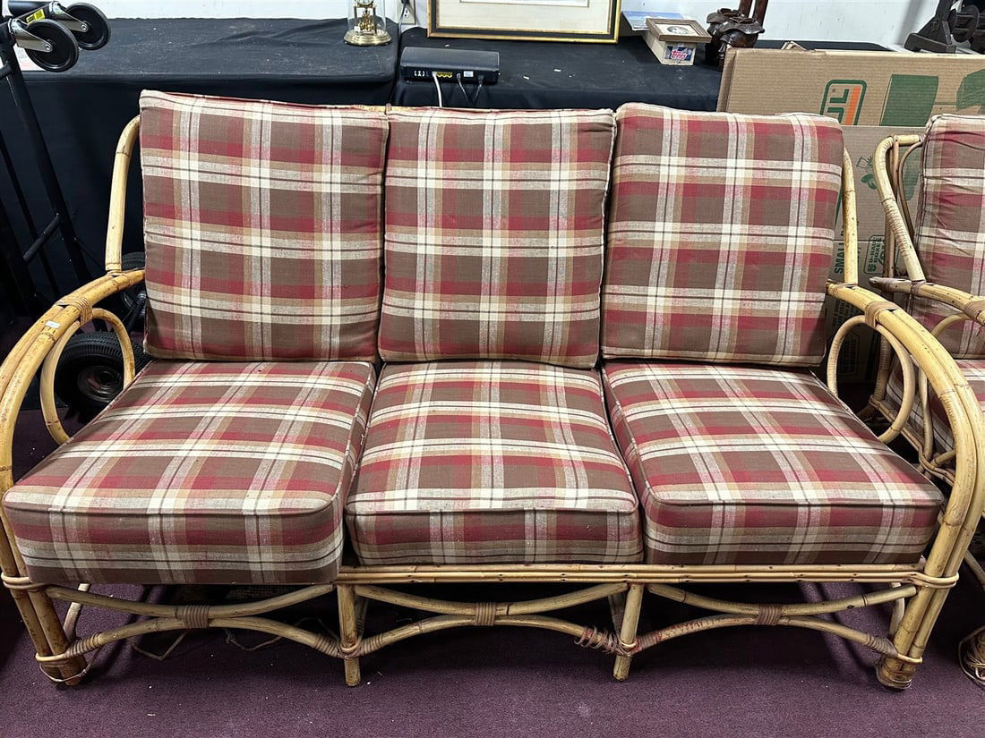 Three(3) Piece Vintage Rattan Patio Set (1 of 4)