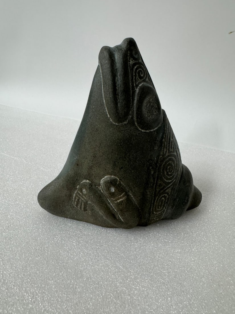 Taino Arawak Stoneware: Carribean Islands 1000-1500 B.C . 7"H x 3 1/4"W x 7"L