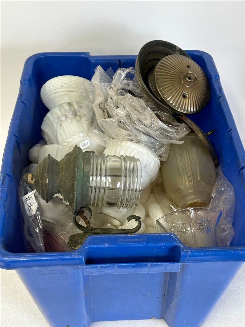 Collector or Dealer’s Lot of Lamp Shades & Ceiling Mounts (18) (1 of 1)