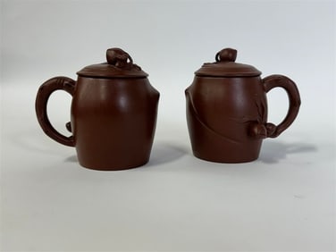 Pr. 18th-19th C. L'Hsing Plum Wine Pots