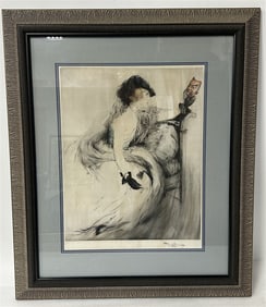Fernand Toussaint 20th C. French Hand Colored Etching Sgd.
