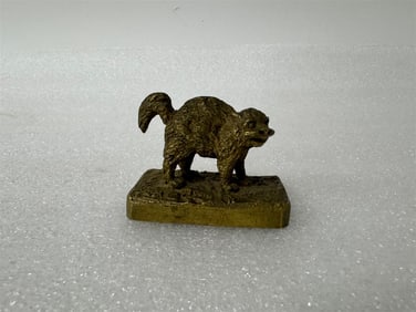 19th C. Bronze Miniature. Animal Sgd