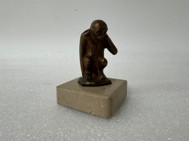 Bronze Pensive Monkey