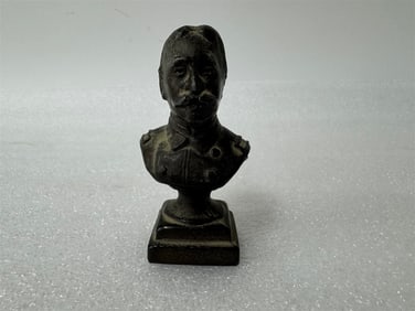 19th C. Cabinet White Metal Bust