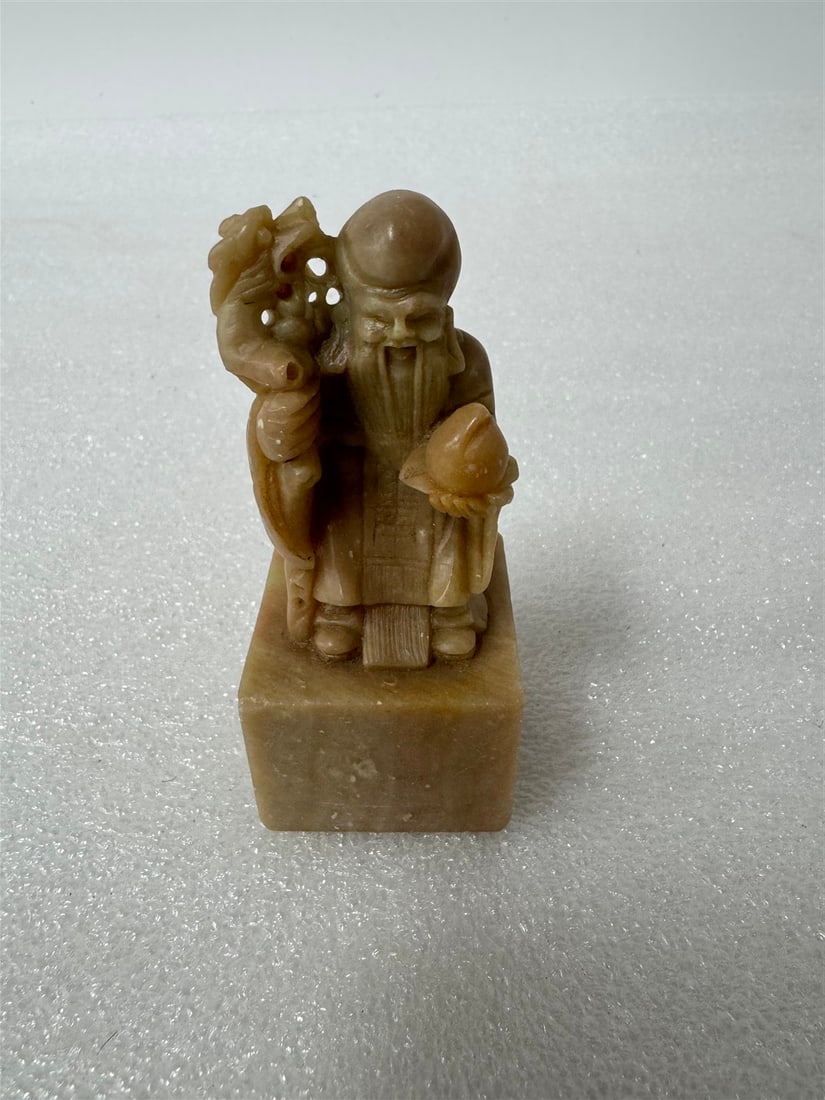 Soapstone Seal Figure of an Elder: 3 7/8"H