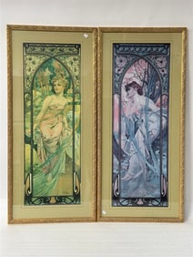 Alphonse Mucha; Pr. of Framed Art Nouveau Prints