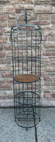 Country Painted Iron and Wood Bar Rack
