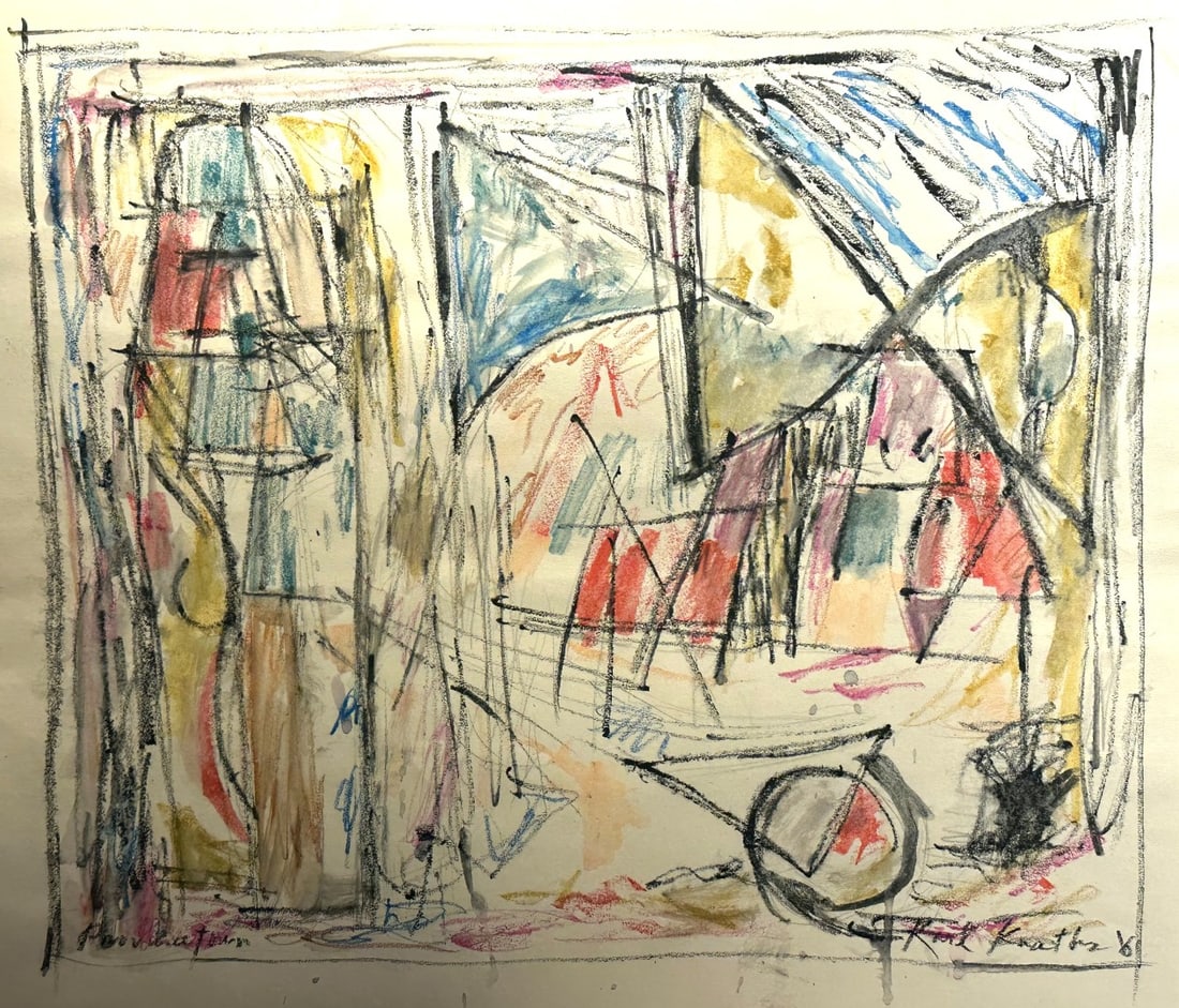 Karl Knaths; 20thC. Modernist Mixed Media on Paper Signed (1 of 6)