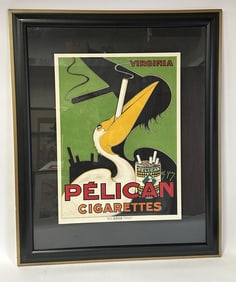 Charles Yray; Rare Vintage Advertising Poster - Pelican Cigarettes
