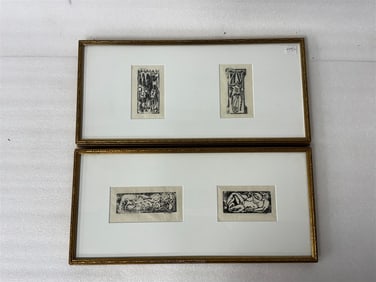 Max Weber Woodblock Prints Signed