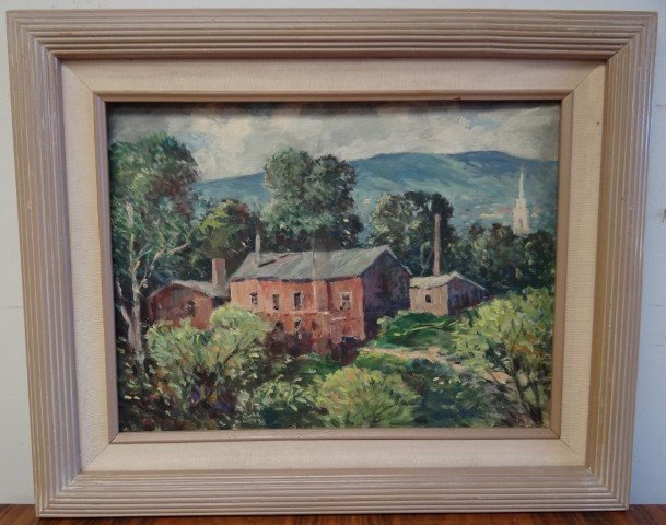 Guy Wiggins; oil painting signed: Oil on canvas board, Old Lyme, Ct. signed l.l.; 12in. X 16in.