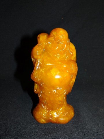 Chinese carved soapstone buddha: Carved soapstone figure of a standing buddha; 5.5in. H.