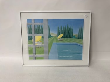 Pastel Poolside Lithograph Sgd.