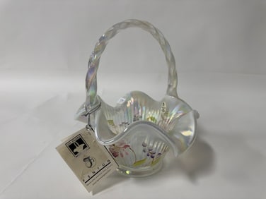 Fenton Art Glass Basket Orig. Tag
