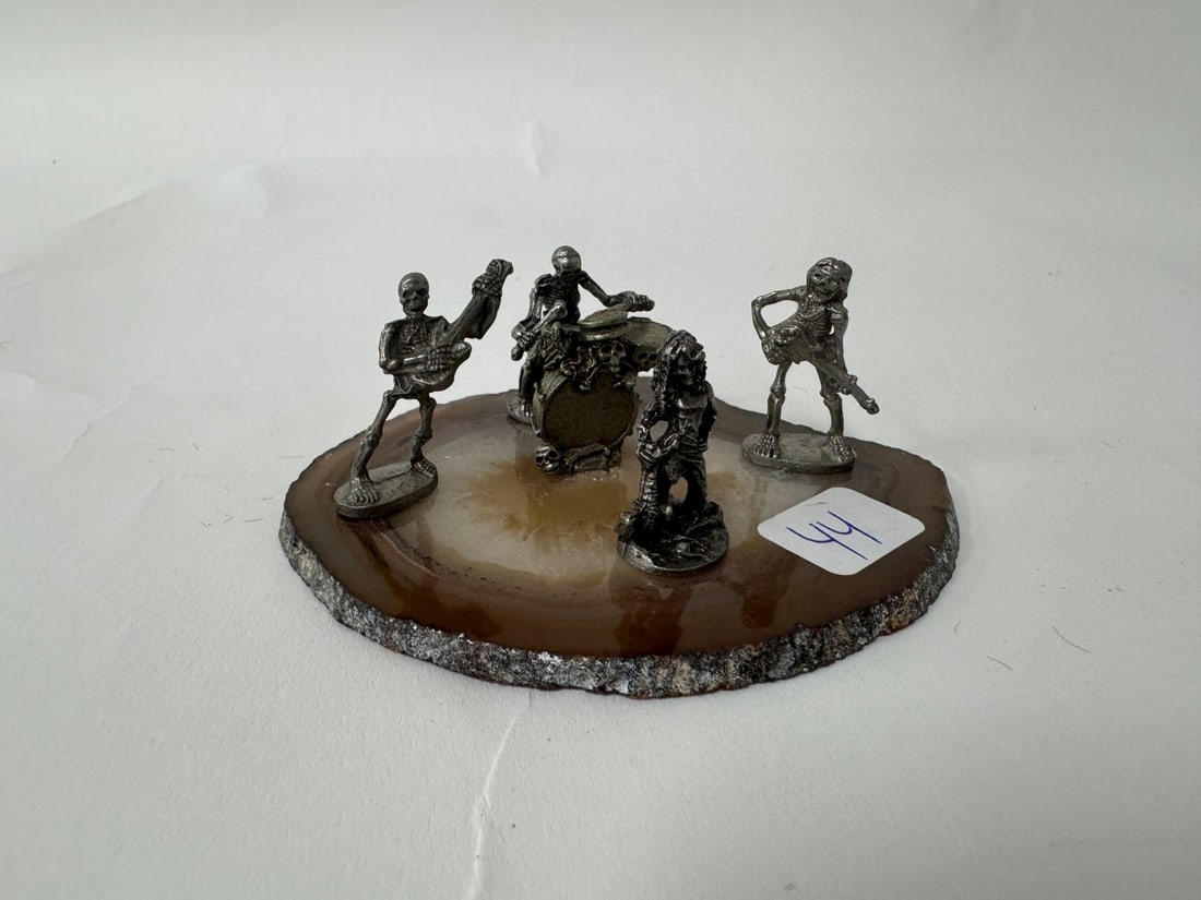 Skeleton Pewter Band on Agate Base (1 of 2)