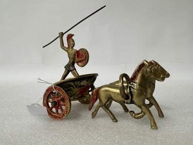 Dore Bronze Horse Drawn Chariot & Figure