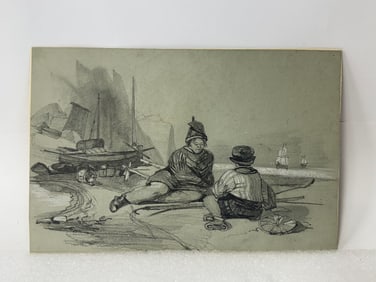 British 19th C Graphite Figural Drawing