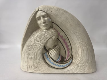 MCM Pottery Figure Signed