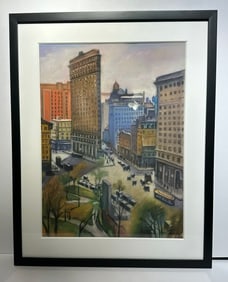 Bertram Hartman; American Pastel Flatiron District Signed