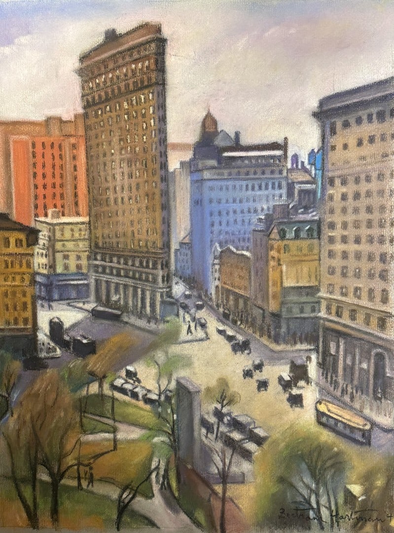 Bertram Hartman; American Pastel Flatiron District Signed (1 of 4)
