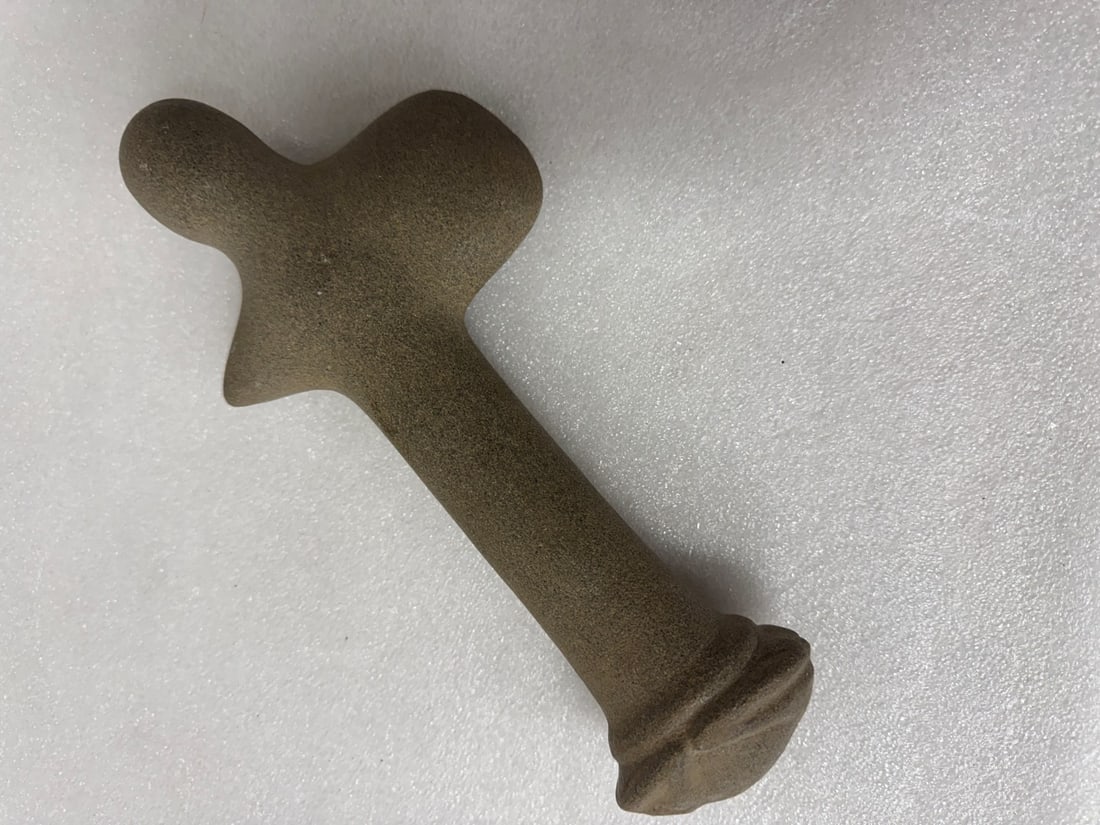 Taino Arawak Stoneware Stick: 10 3/4"L