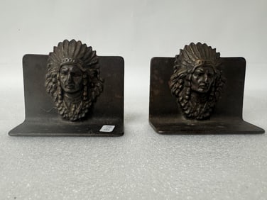 Antique Bronze Indian Bookends
