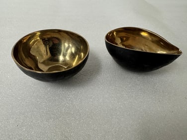 Unusual MCM Gilt Lined Sugar & Creamer