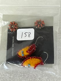 Pr.Native American Trade Post Earrings