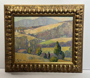 Selden Connor Gile; American Oil "Marin County Hills" Signed