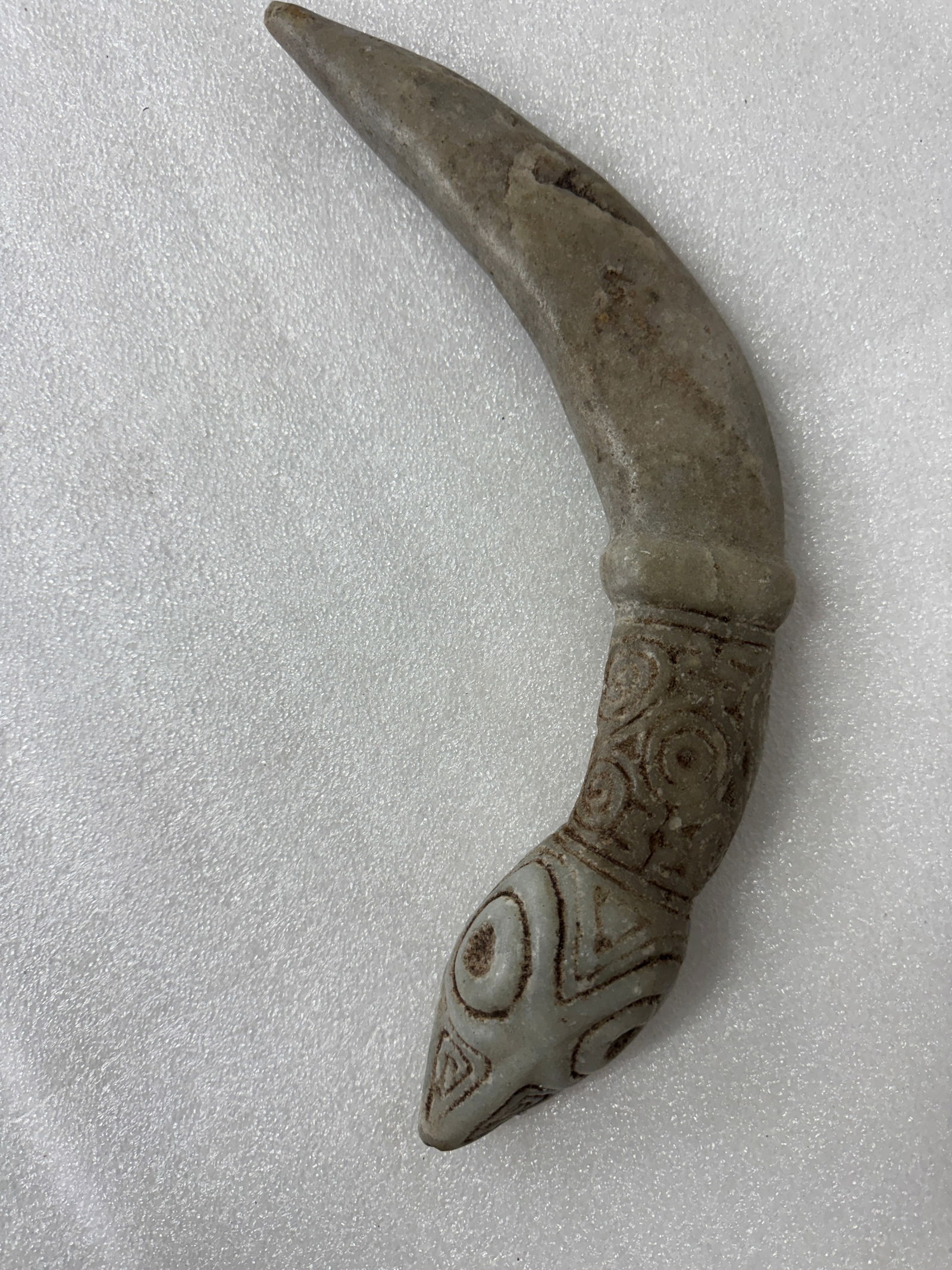 Taino Arawak Stoneware "Snake": Caribbean Islands 1000-1500 B. C. A snake. 12"L