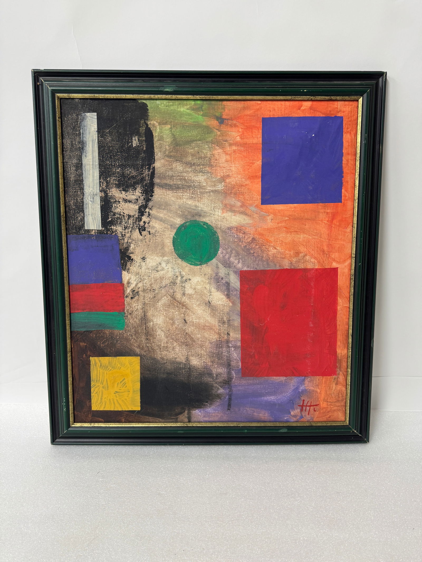 Hans Hofmann. Oil. Abstract Signed: (German-American 1889-1966 Signed HHH Original oil on canvas, colorful abstract painting Nicely framed in a MCM style consistent with age