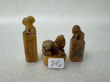 Set of Early Chinese Soushani  Stone  Seals (3)