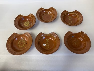 Barber Redware Pottery Bowls(6)