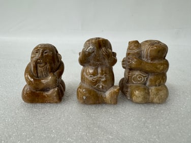 Peruvian Jade Temple Figures (3)