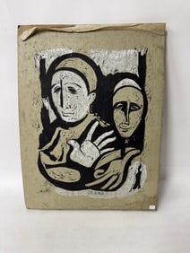 Bold Mid-20th C Wood Cut