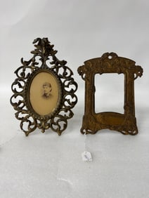 Antique Brass Piicture Frames (2)