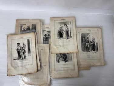 Original Paul Gavarni Lithographs Paris 1840's (16)