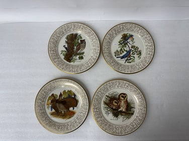 Fine Quality Gorham Don Whitlatch Bird Plates (4)