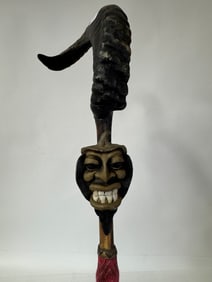 Walking Stick Ram's Horn Head