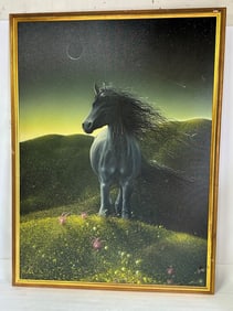 Horse In a Meadow. Oil on Canvas