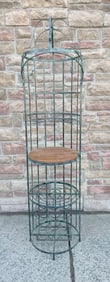 Country Painted Iron and Wood Bar Rack