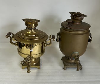 Antique Brass Samovars (2)