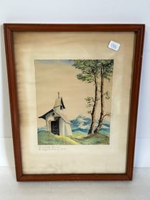 Sgd. Stuttgart . Watercolor 1948