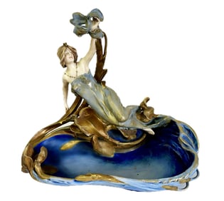 Magnificent Amphora Art Nouveau Figural Pottery Centerpiece