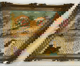 YUGO 20th C Oil Modernist Scene