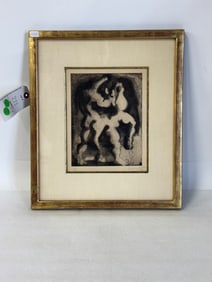 Lipchitz. Original Etching Signed "Theseus and Minotaur"