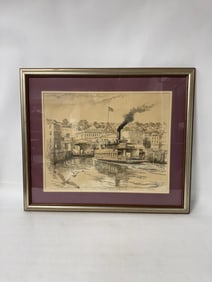 John Gould Engraving Newburgh-Beacon Ferry